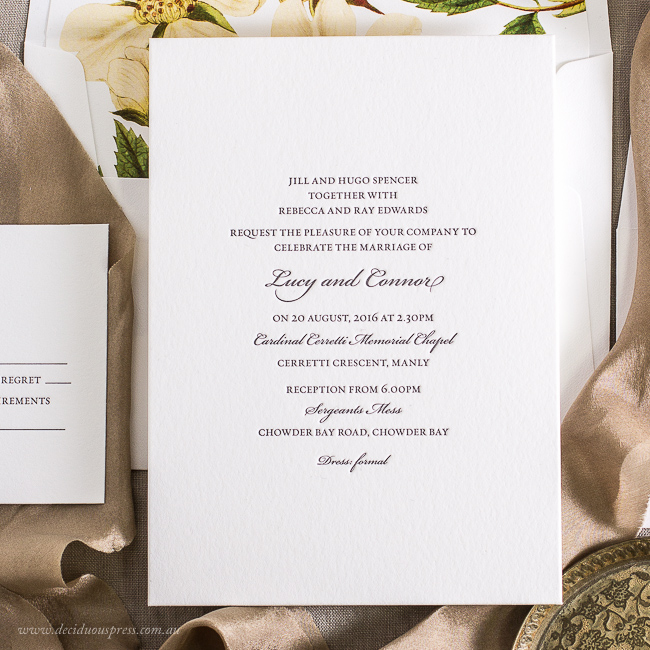 classic wedding invitation