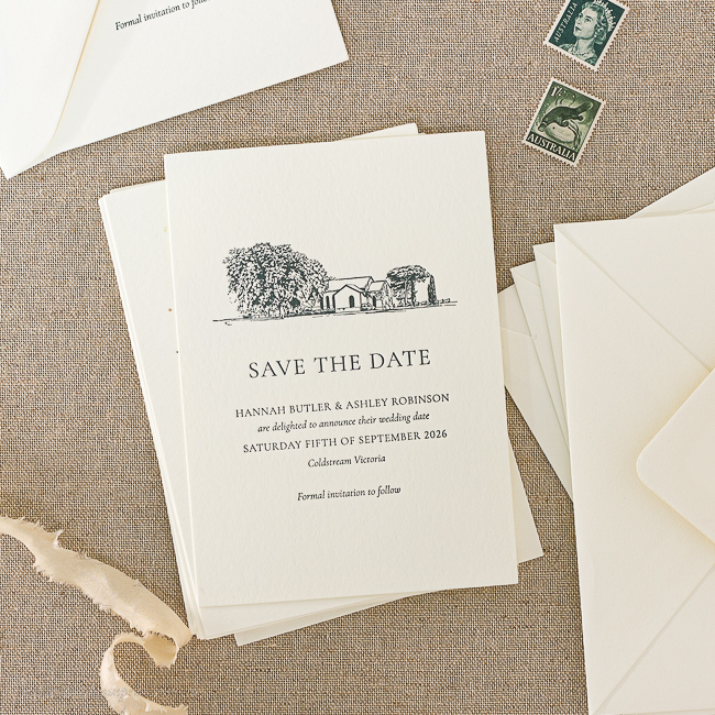 example Save the date with Venue illustration